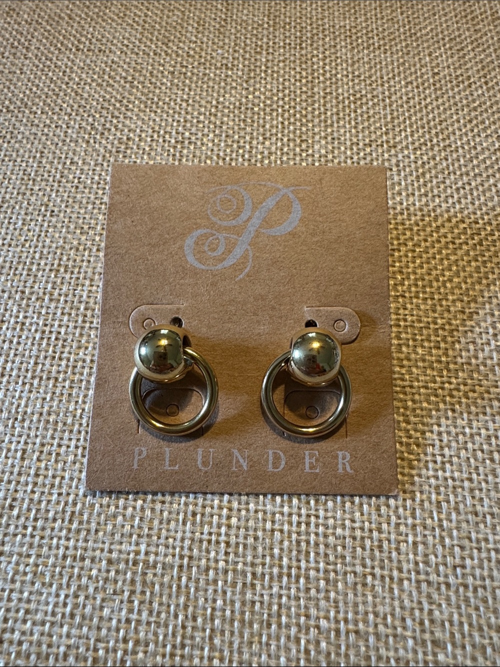 Plunder Gold Ball and Ring Drop Earrings